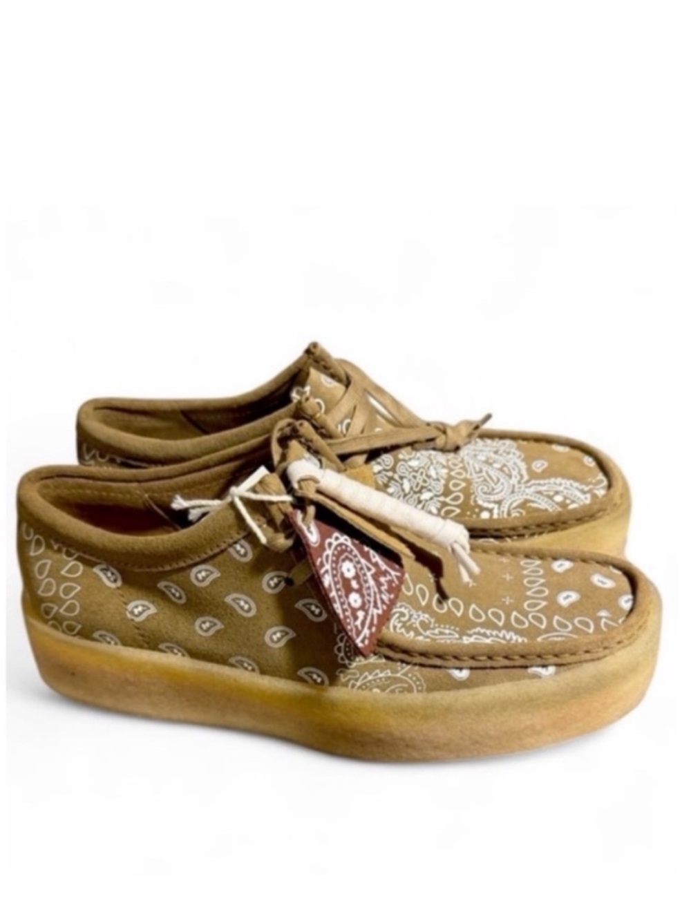 Clarks Wallabee Cup Dark Olive Bandana Print Moc Shoes Size US 10 Men’s (NEW)
